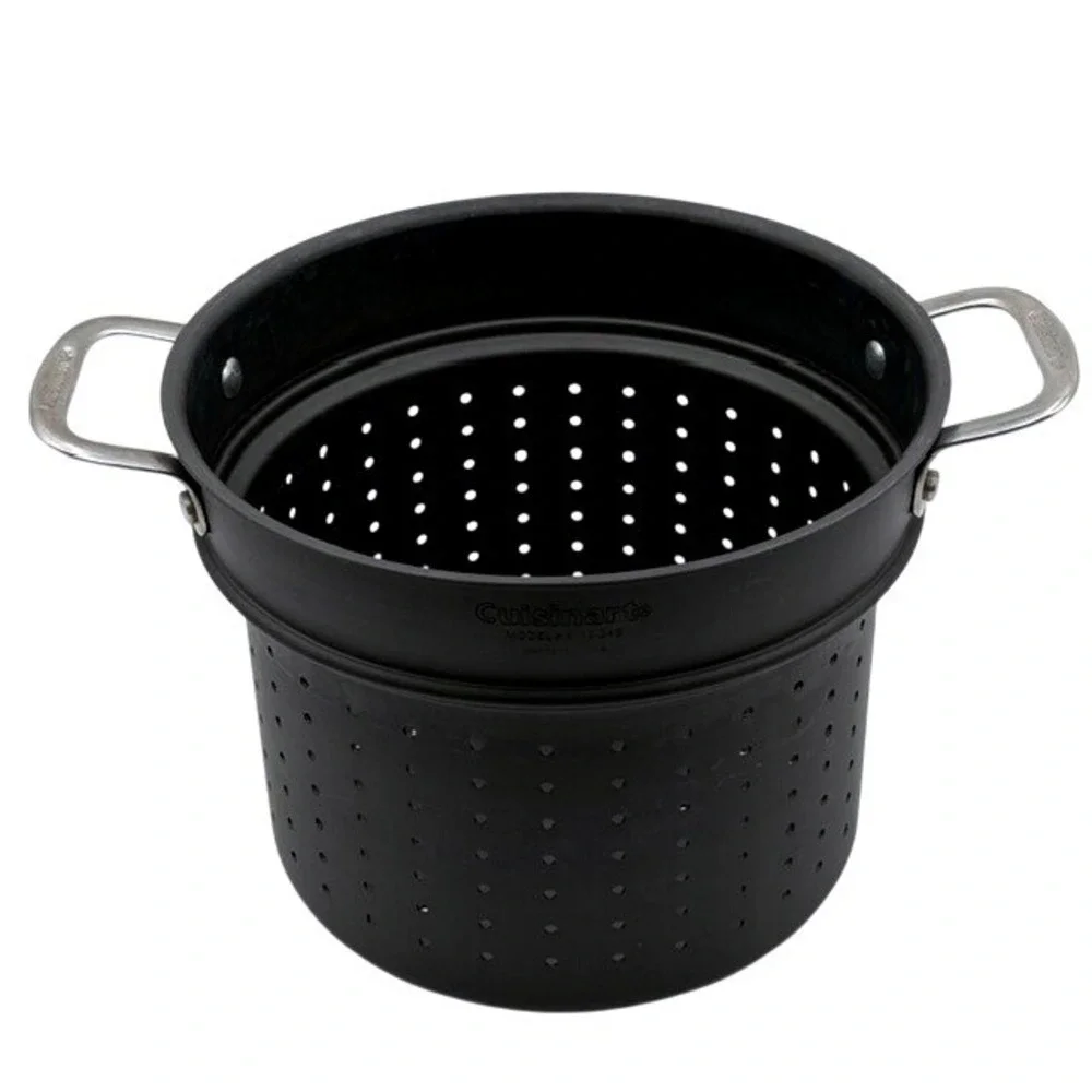 Cuisinart 6112-24S Hard Anodized Steamer Insert Pasta Strainer Black 9.5 Inch